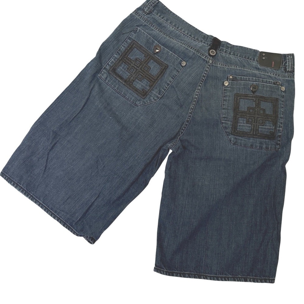 Coogi Denim Shorts Sz 42 Blue Embroidered Baggy Hip‎ Hop Streetwear Y2K
